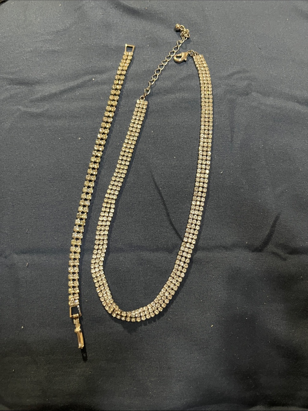 Gold Crystal Double-Row Necklace - Women's Gold Sparkle